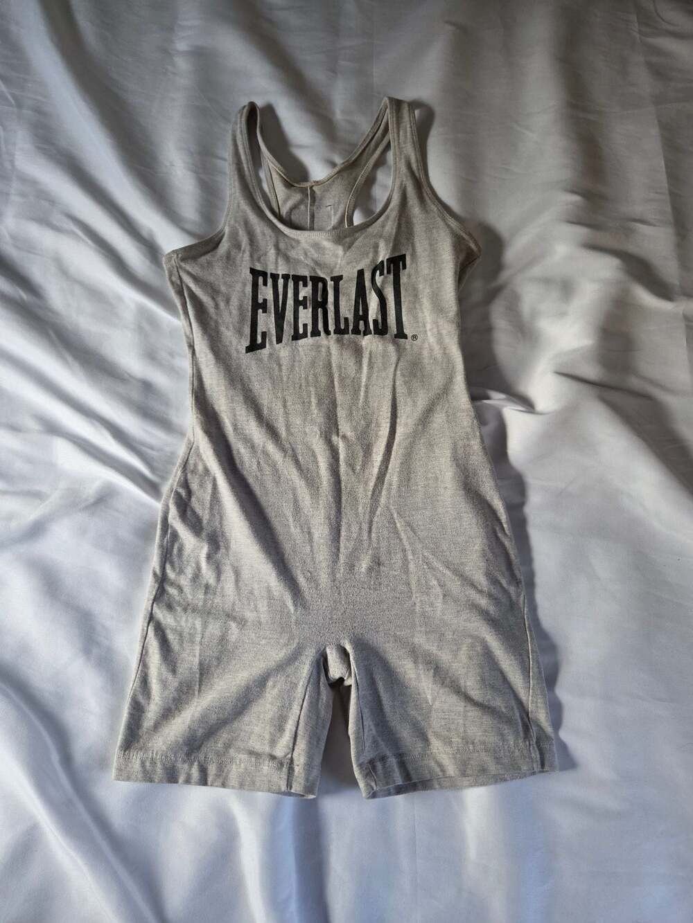 Everlast Vintage 90s Coolmax Grey Cotton Blend Athletic Racerback Bodysuit